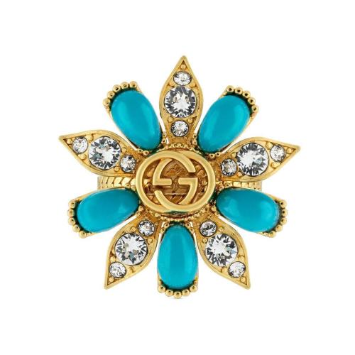  GUCCI古馳 22年秋冬 女士 互扣式雙G花朵戒指 702611 I9875 8519