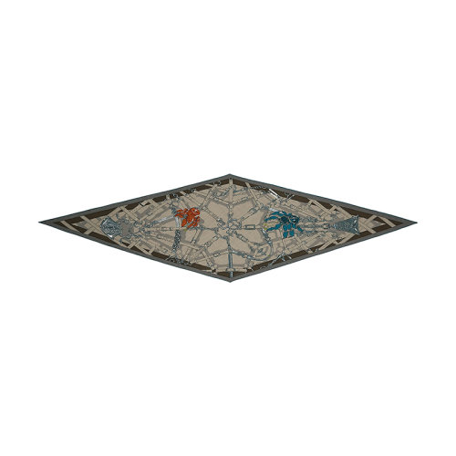 HERMES/愛馬仕 22年早春新款 Losange系列 男士拼色羊絨真絲混紡圍巾H433159T15