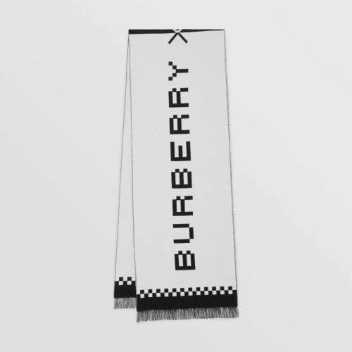  BURBERRY 22年秋冬 女士 徽標(biāo)提花羊毛圍巾 80647821