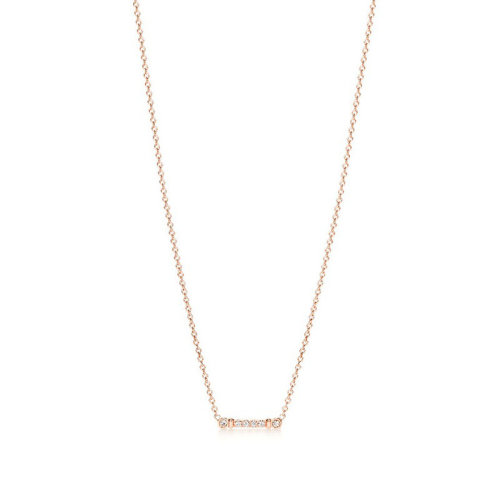 Tiffany & Co./蒂芙尼  Tiffany Fleur de Lis系列 女士18K金玫瑰金鑲嵌鉆石項(xiàng)鏈 38051474