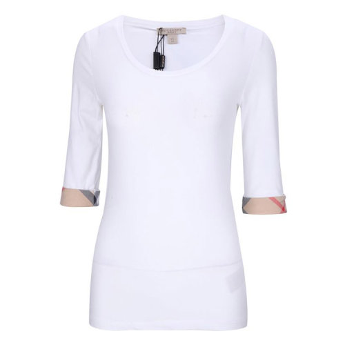 Burberry/博柏利 女士白色格子袖口棉質(zhì)上衣 3877325WHIT (批次不同新舊版標簽除機發(fā)放)