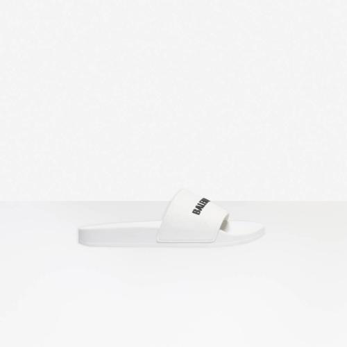  BALENCIAGA巴黎世家 22年秋冬 女士 平底涼鞋 Women's Pool Slide Sandal in White Black 5655 預定商品1-3周發(fā)貨