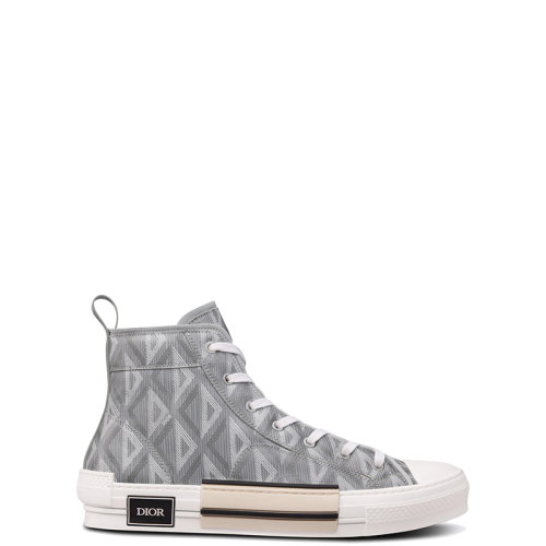 DIOR/迪奧 22年春夏新款 B23系列 男士灰色帆布CD Diamond圖案高幫運(yùn)動鞋帆布鞋3SH118ZPP_H868
