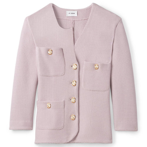 【21春夏新款】St. John/盛薔 不規(guī)則設(shè)計(jì)針織女士夾克K6230R2