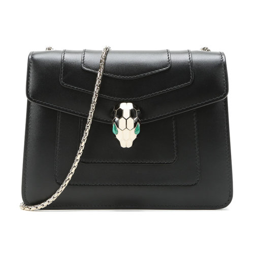 BVLGARI/寶格麗女士SERPENTIFOREVER系列牛皮蛇頭扣環(huán)單肩斜挎包34559