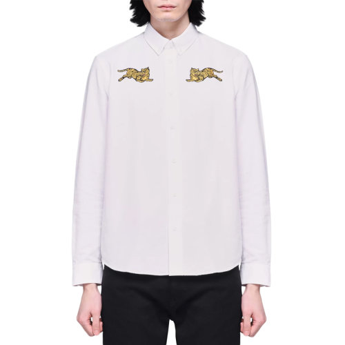 Kenzo/高田賢三  男裝 服飾 棉質(zhì)老虎刺繡休閑襯衣 男士長(zhǎng)袖襯衫