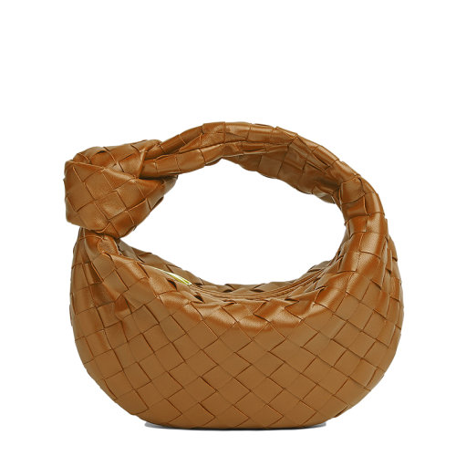 Bottega Veneta/葆蝶家 22春夏新款MINI JODIE系列 女士焦糖色I(xiàn)ntrecciato編織皮革單隔層手提包651876VCPP59830