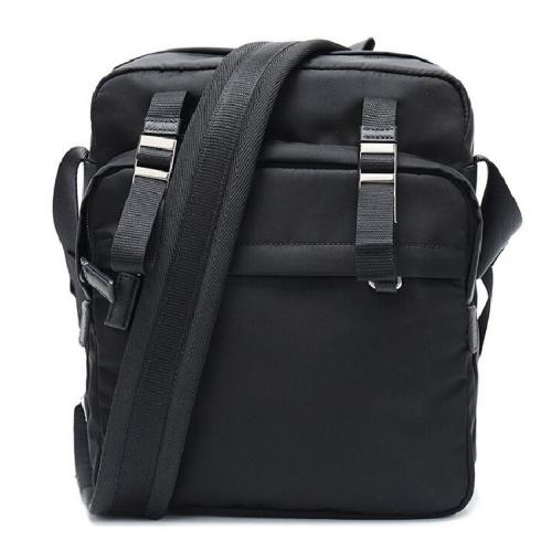  PRADA/普拉達 男士黑色尼龍單肩包 2VH023973F0002 PLSX