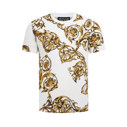  VERSACE JEANS COUTURE 男士印花棉質(zhì)短袖T恤 72GAH6S0 JS049 G03 PLFSX