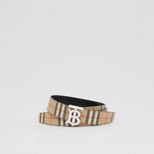  BURBERRY 22年秋冬 男士 雙面兩用 Vintage 格紋專屬標(biāo)識裝飾腰帶 80527791