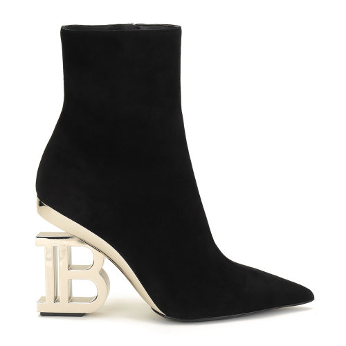 Balmain/巴爾曼 黑色 女士異形跟設(shè)計(jì)高跟短靴 SN0C163LCAM 20
