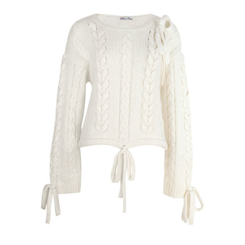  Valentino/華倫天奴 女士奶油色混紡圓領(lǐng)毛衣 WR3KC07W647E01