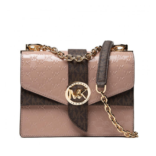 Michael Kors/邁克·科爾斯Greenwich系列 翻蓋斜跨 拼色皮質(zhì)鏈條包 女款32F1GGRC5A