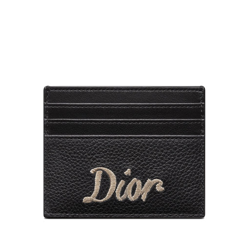  DIOR/迪奧 22新款 男士黑色粒面牛皮革“Dior”絲帶狀標(biāo)志卡包卡片夾2ESCH135RIB_H00N