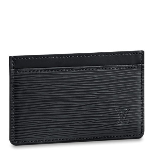 Louis Vuitton/路易威登 22春夏新款 女士黑色水波紋皮革徽標壓印卡夾M63512