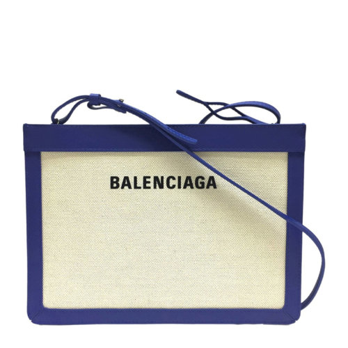 Balenciaga 巴黎世家 女士帆布配皮logo印花單肩斜挎包