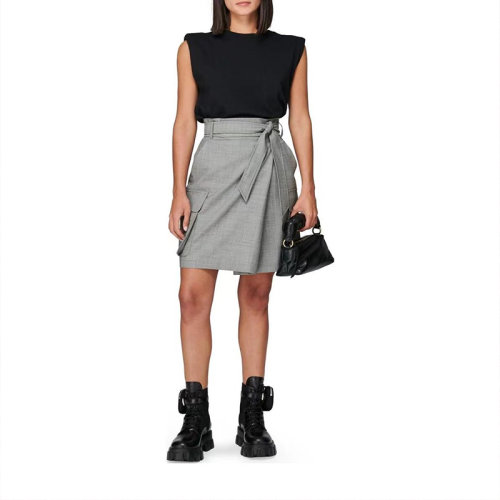 MaxMara/麥絲瑪拉 女士灰色時(shí)尚休閑半身裙 Verdier 001