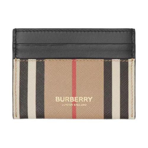  BURBERRY 22年秋冬 女士 標(biāo)志性條紋環(huán)保帆布拼皮革卡片夾 80260001 預(yù)定商品1-3周發(fā)貨