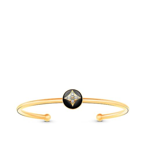  LV路易威登 22年春夏 女士 手鐲 B Blossom1*w*8K金 縞瑪瑙鉆石 開口手鐲 Q95924 Q95925 Q9592