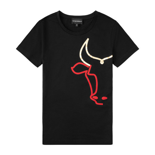 Emporio Armani/安普里奧阿瑪尼 黑色印花 女士短袖T恤  [CNY Capsule新年限定] 3K2T8T-2J95Z-0999