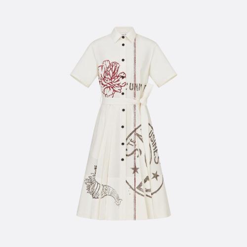  DIOR迪奧 22年秋冬 女士 連衣裙 襯衫式連衣裙 247R48A3126_X0815