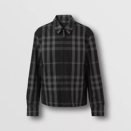  BURBERRY 22年秋冬 男士 雙面兩穿格紋棉質哈林頓外套 80586031