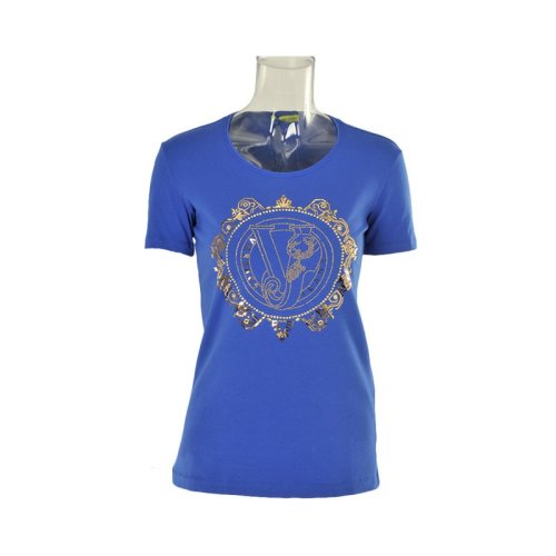  VERSACE JEANS COUTURE 女士藍色棉質(zhì)短袖T恤 B2HPA711 0567 225 PLFSX