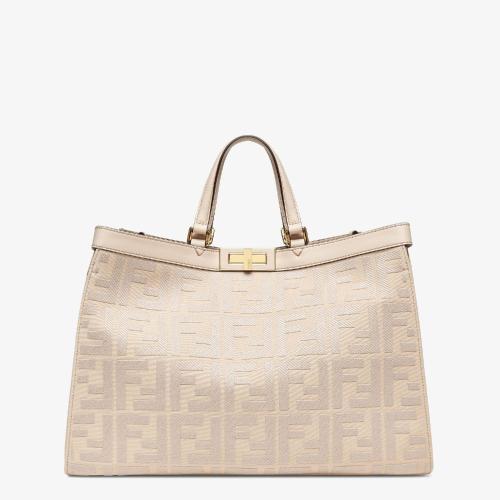  FENDI芬迪 22年秋冬 女士 手提包 粉紅色帆布手袋 8BH374A9P6F1BA9