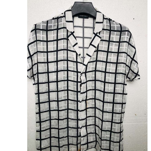 Emporio Armani/安普里奧阿瑪尼拼色格子男士長袖襯衫 R1CF8TR156C023 瑕疵折扣