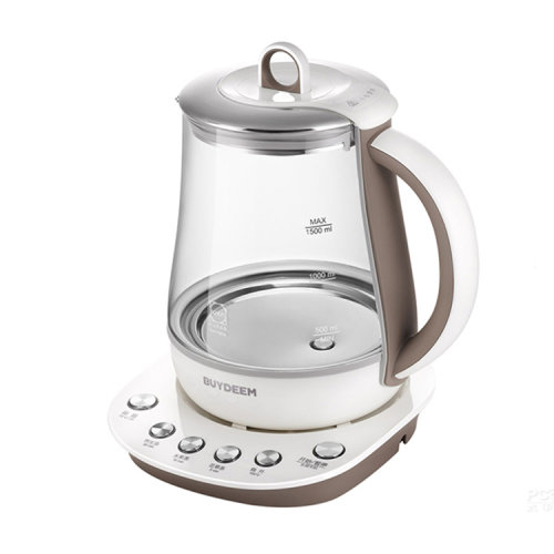 Buydeem/北鼎 K105 養(yǎng)生壺煮茶壺花茶壺加厚玻璃電熱水壺1.5L辦公室家用壺多功能全自動(dòng)養(yǎng)生鍋燒水壺 K105卡布奇諾棕色