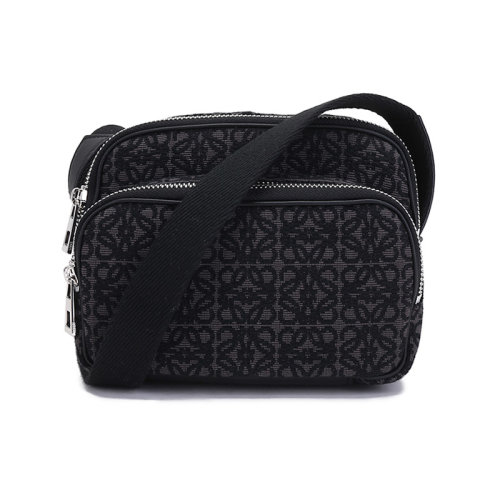 LOEWE/羅意威【22春夏新款】男士織物配皮Camera相機(jī)包單肩斜挎包Anagram提花迷你款 B604Z80X01