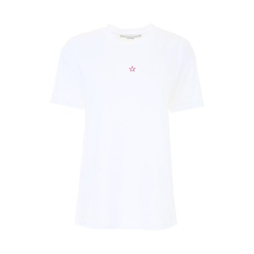 Stella McCartney/絲黛拉麥卡妮 女士短袖T恤 棉 刺繡 時(shí)尚 白色