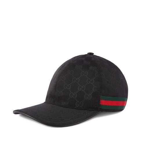 GUCCI/古馳   男士黑色條紋織帶雙G棒球帽 ?200035 KQWBG 1060