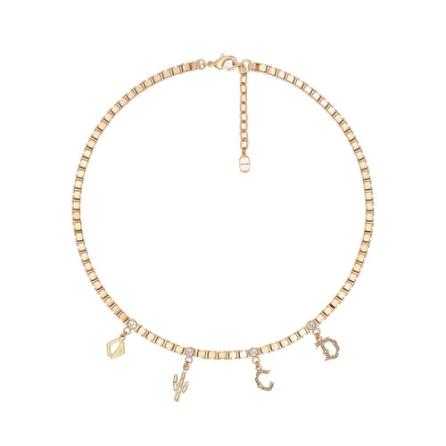 DIOR/迪奧 22新款CACTUS JACK聯(lián)名款 男士金色黃銅飾白色水晶吊飾懸掛項(xiàng)鏈N1633HOMMT_D319