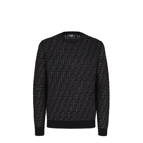  FENDI  男士黑色羊毛尼龍毛衣  FZY063AAUQF0QA1