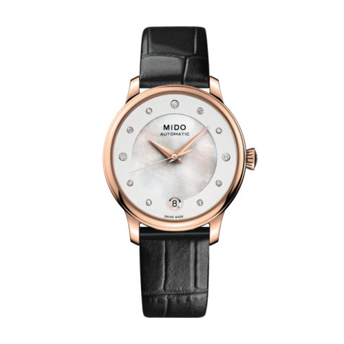  mido/美度  貝倫賽麗系列皮帶自動機械女士鑲鉆腕表33.00毫米 M039.207.36.106.00