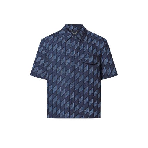  LV路易威登 22年秋冬 男士 短袖襯衫 牛仔短袖襯衫 1AAGSA 1AAGS7 1AAGSC 1AAGS9 1AAGSD 1AAGS