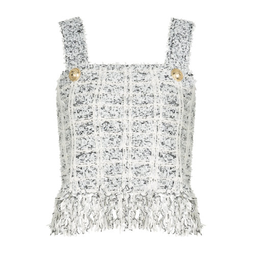 Balmain/巴爾曼 混色 女士軟呢吊帶背心 TF10001K037  春夏