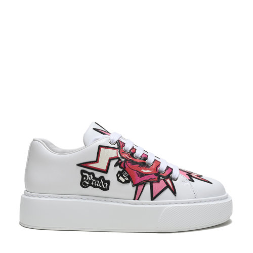 PRADA/普拉達(dá) 女士皮革系帶休閑運(yùn)動(dòng)鞋 1E806L 3L2C F 045