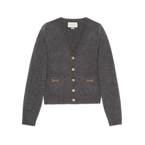  GUCCI古馳 22年秋冬 女士 馬銜扣羊絨開衫 628412 XKBH9 1037