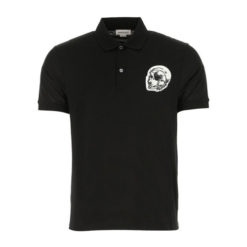 Alexander McQueen 亞歷山大·麥昆 男士 服裝  黑色簡約短袖POLO衫 男士短POLO