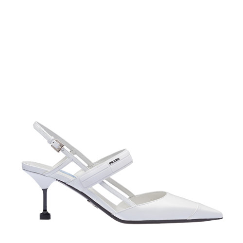 PRADA/普拉達 白色 女士亮面皮魔術(shù)貼腳背帶飾高跟鞋 1I296I_AZ3_F0009_F_065