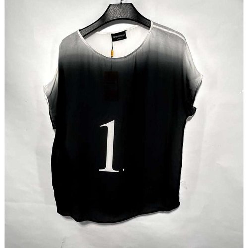 Emporio Armani/安普里奧阿瑪尼 黑白拼色女士短袖上衣