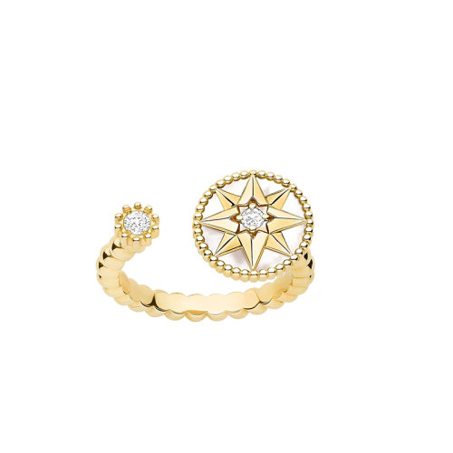 DIOR/迪奧  ROSE DES VENTS系列 黃金鉆石珍珠母貝八角星羅盤戒指JRDV95150_0000