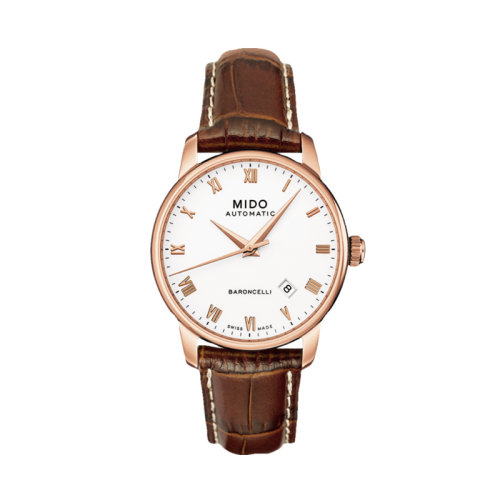  mido/美度  貝倫賽麗系列自動(dòng)機(jī)械男士棕色皮帶腕表38.00毫米 M8600.2.26.8