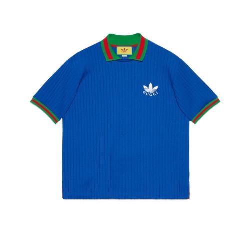 GUCCI古馳 22年秋冬 男士 adidas x Gucci聯(lián)名系列滌綸Polo衫 691777 XJEKF 4364