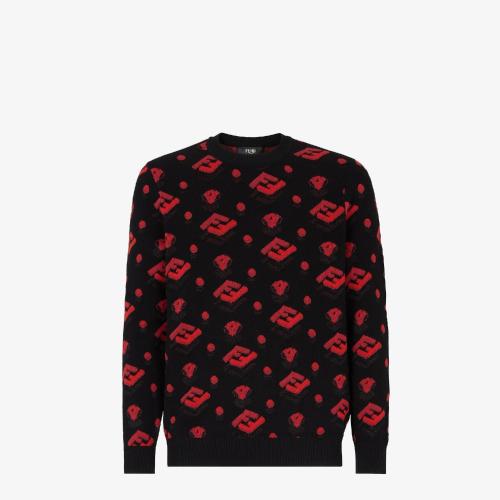  FENDI芬迪 22年秋冬 男士 針織衫 拼色粘膠纖維棉質(zhì)套頭衫 FZY490ALJWF0QK0