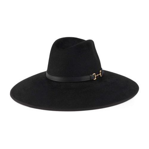  GUCCI古馳 22年秋冬 男士 馬銜扣寬邊毛氈帽 649900 4HABK 1060