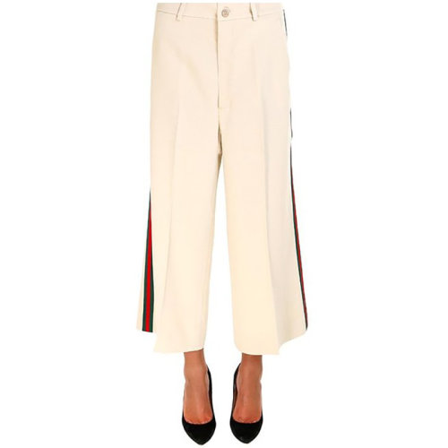 GUCCI/古馳  女性 條紋 闊腿褲 白色 女士休閑褲 523250ZKR01 9992