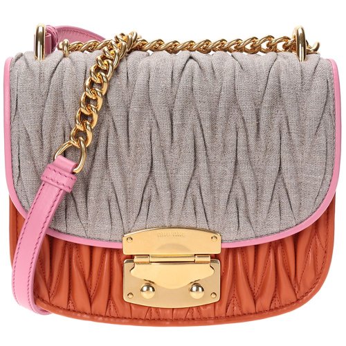 MiuMiu/繆繆 女士織物/配皮單肩斜挎包 5BD025 2EGJ